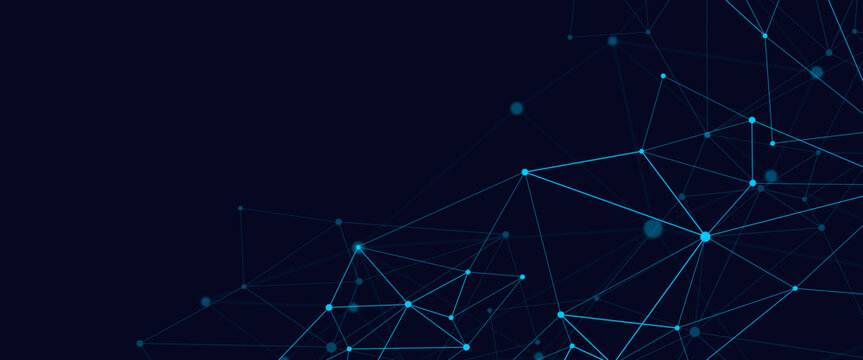 Vector digital futuristic technological with connection with global lines and dots abstract background