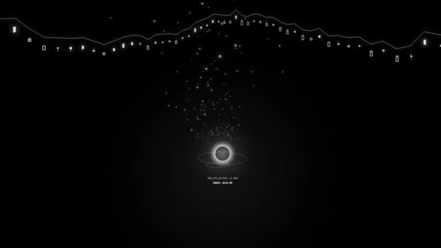 Glowing light orb with floating particles in dark space digital background 4K Motion Video