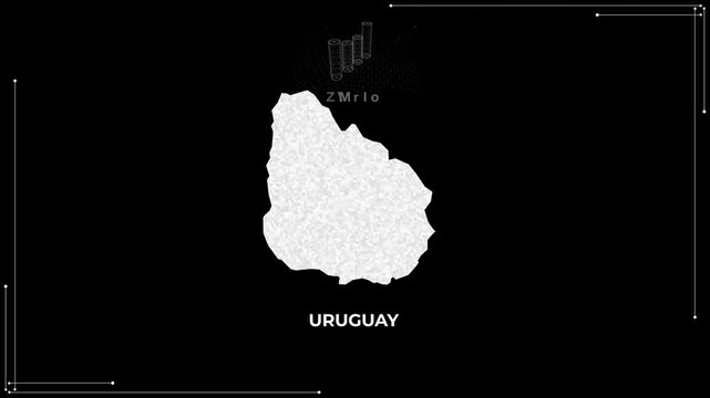 Uruguay technology map with animated charts, graphs, statistics, and analytics showcasing economy, infrastructure, innovation, population, trade, energy, and national development