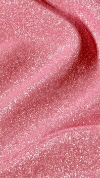 Sparkling Pink Glitter Fabric Texture With Soft Folds