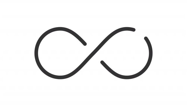 Lemniscate outline animation. Infinity symbol animated icon. Limitless endless quantity. Lazy eight sign. Math and philosophy concept. Flat line motion graphic loop on transparent white