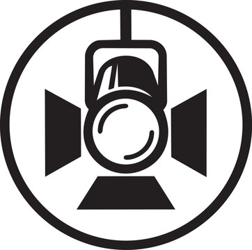 spotlight hanging silhouette icon design vector illustration 