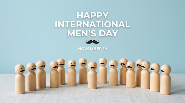 International Men's Day Celebration with Wooden Figurines