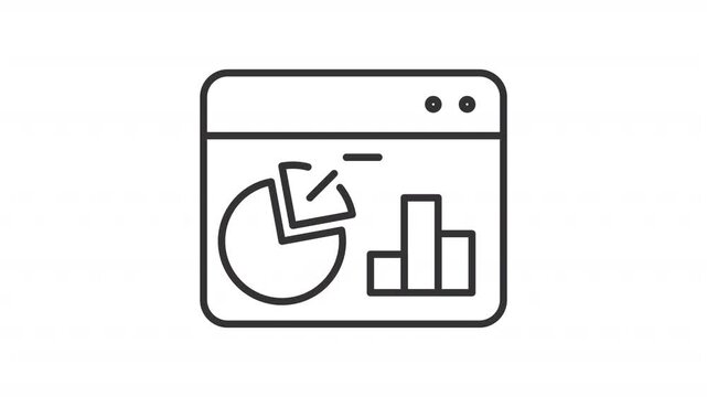 Continuous process outline animation set. Workflow improvement animated icons. Quantitative measurable information. Production optimization. Flat line motion graphics loop on transparent white