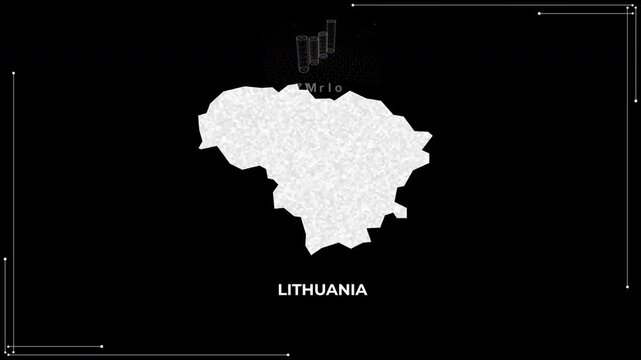 Lithuania technology map with animated charts, graphs, statistics, and analytics showcasing economy, infrastructure, innovation, population, trade, energy, and national development
