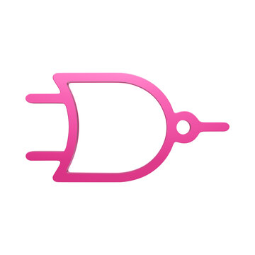 Pink NOR logic gate symbol isolated on transparent background for digital circuit design