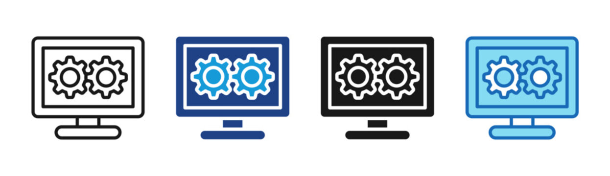 System Management icon set multiple style collection