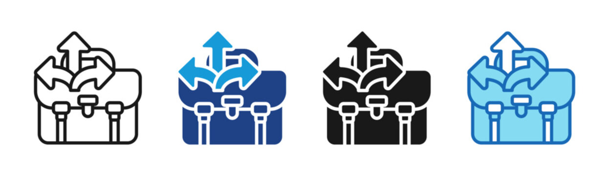 Business Direction icon set multiple style collection