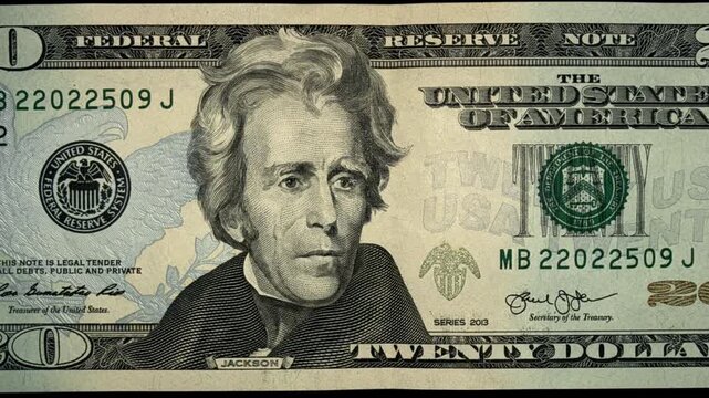 American Dollar Bill Money Transition Animation on Black Background