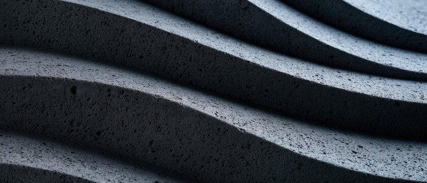 Abstract textured dark gray surface with flowing, undulating ridges