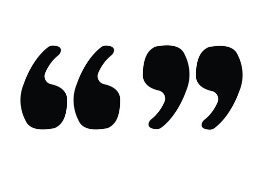 Set of opening and closing quotation marks in black