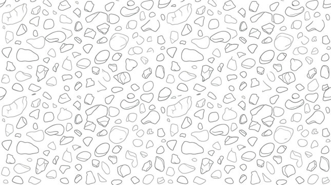 Seamless pattern with hand drawn stones and pebbles