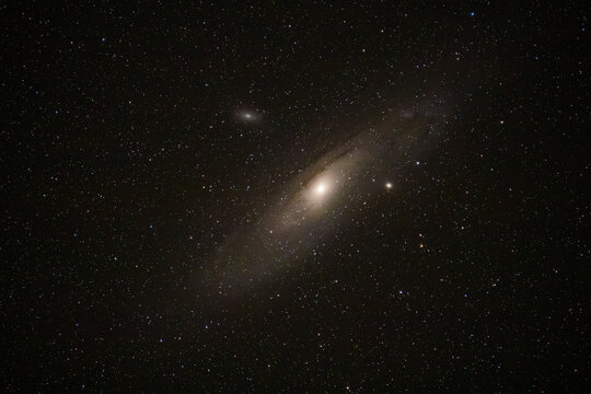 Andromeda galaxy close up inverted