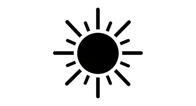 Black sun icon symbol design