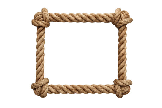 Rustic square rope border with decorative knots