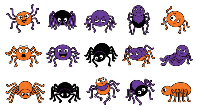 Colorful cartoon ladybugs in a grid pattern