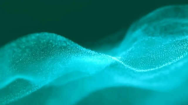 Cyan Digital Wave Particle Background Illustrating Big Data And Technology Innovation For Modern Tech Concepts