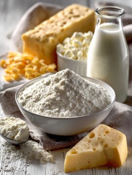 Delicious dairy ingredients for comfort cooking at home