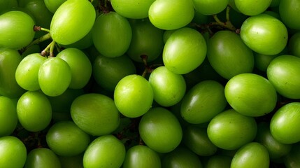 Obraz premium Fresh green grapes shine in soft, vibrant light