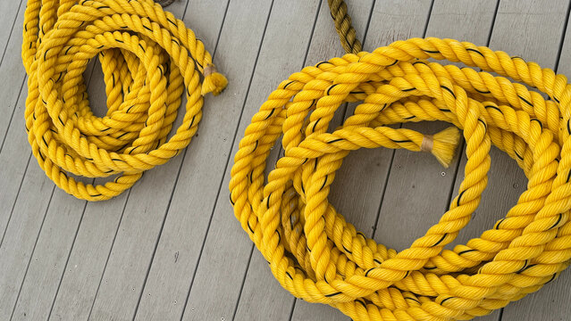 Coiled Thick Yellow Rope