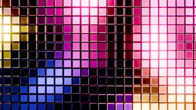 Pink mosaic light grid shimmer in seamless loop