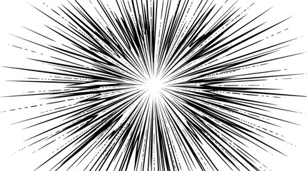 Fototapeta premium Black and white comic book speed lines background for action manga or dynamic graphic design