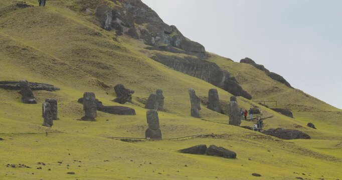 Moais in Rano Raraku