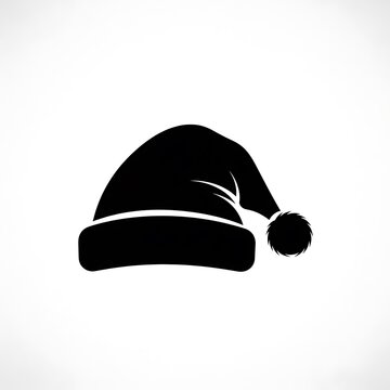 Black santa hat with pom pom