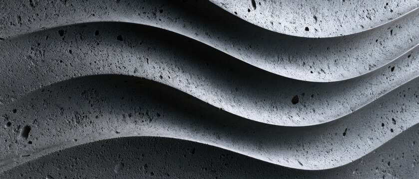 Textured gray surface with flowing, undulating parallel waves
