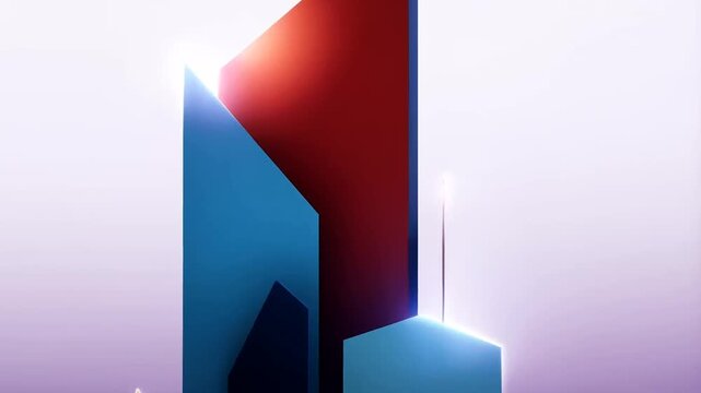 Abstract Geometric Composition With Colorful Layered Shapes And Modern Minimalist Design For Contemporary Graphic Backgrounds And Digital Art