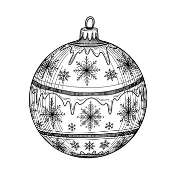 Classic christmas ornament with snowflakes