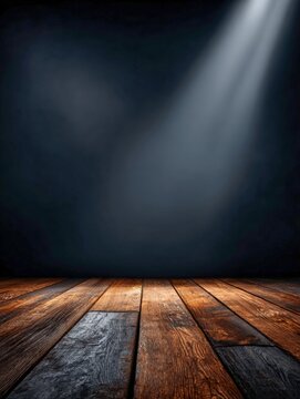 Empty stage awaits performance under soft spotlight