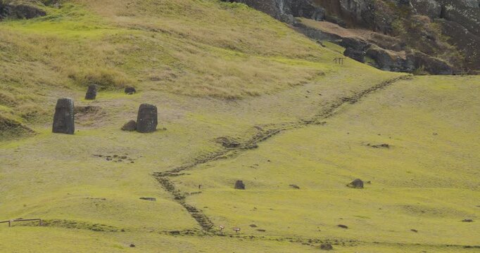 Moais in Rano Raraku