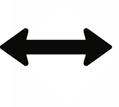 Black double sided arrow icon simple flat vector design element for user interface and navigation isolated on white background