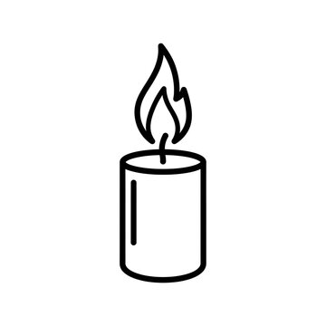 Lit candle with flickering flame icon