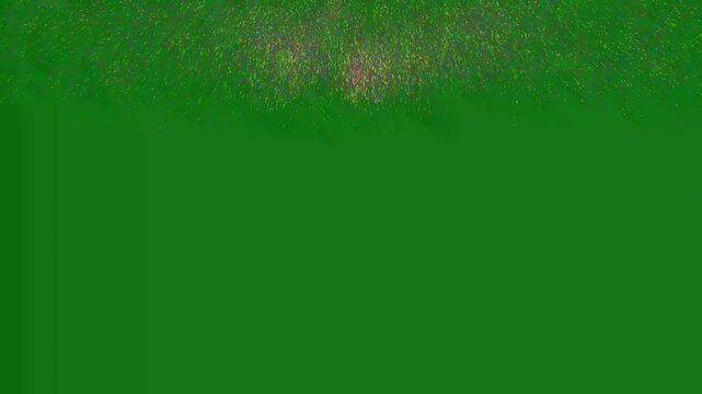 Purple confetti party popper explosions on green backgrounds, perfect for birthday party and anniversary celebration overlay motion design element, 4k confetti overlay