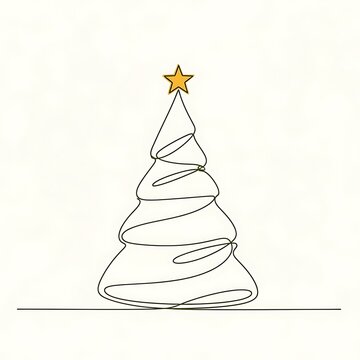 Minimalist christmas tree with star top