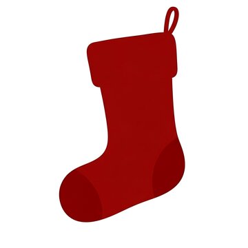 Red christmas stocking hanging illustration