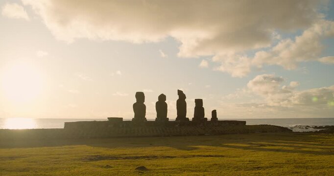 Moai in Ahu Tahai, Hanga Roa, Easter Island