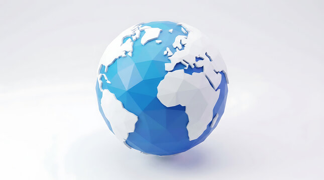 3D render of planet Earth isolated on a clean white background