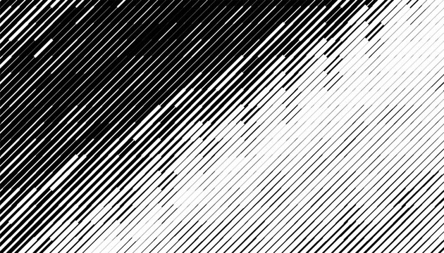 Black and white abstract and grunge diagonal dash line with smooth transition effect for sporty and modern background element. Vector format illustration. EPS10