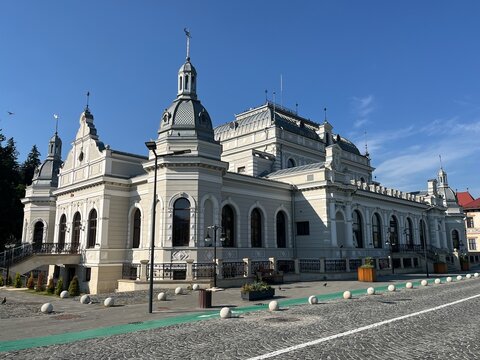 st nicholas church, Casino Palace from Vatra Dornei City, Suceava, Romania 