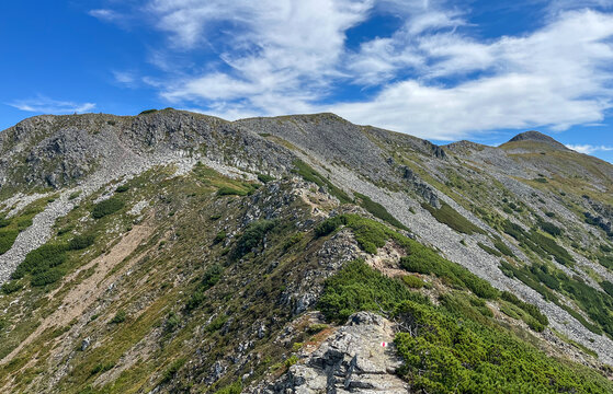 high mountain landscape, the Ridge of the Calimani Mountains, Romania 