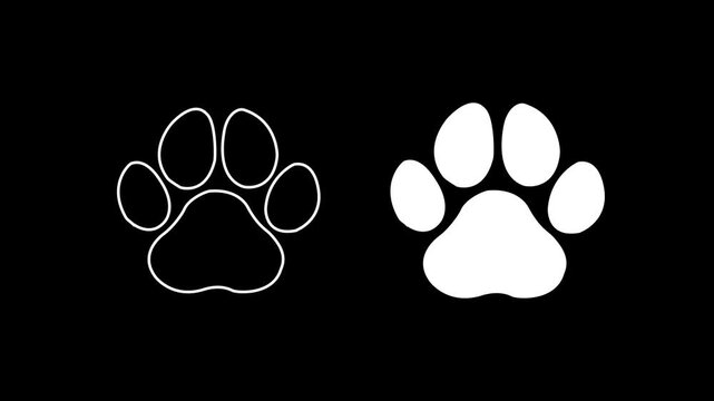  Animal foot print animation step walking foot running people 4k motion video.
