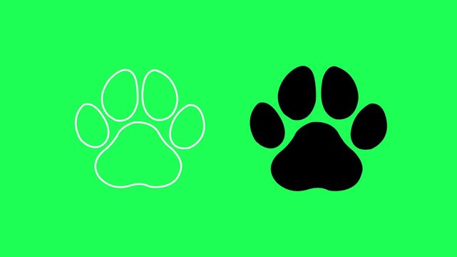  Animal foot print animation step walking foot running people 4k motion video.