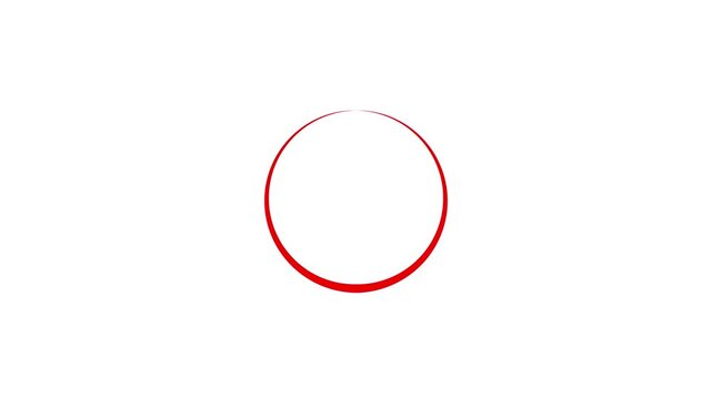 Hand drawn circle loading red marker animation. Hand drawn circle in red marker. red circle highlighter scribble 4k motion animation.