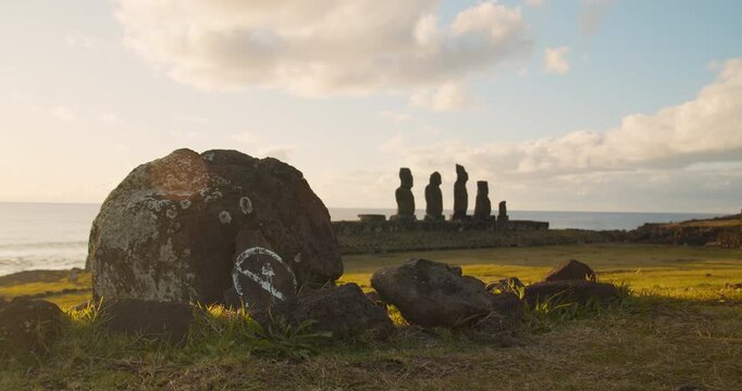 Moai in Ahu Tahai, Hanga Roa, Easter Island