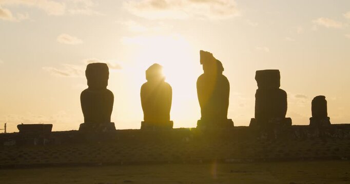 Moai in Ahu Tahai, Hanga Roa, Easter Island
