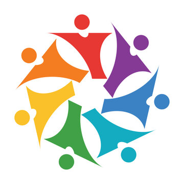 Colorful Abstract Design Representing Unity and Collaboration Among People