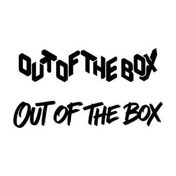 Out of the Box Typography. Creative handwritten and bold block lettering design.